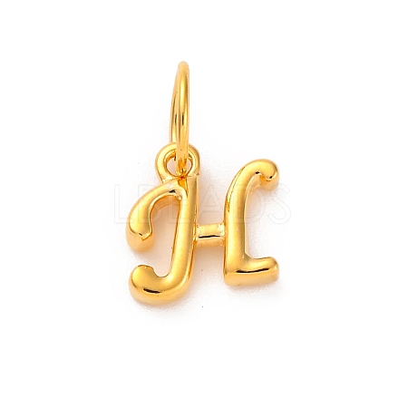 925 Sterling Silver Letter Charms with Jump Rings STER-R008-01G-H-1