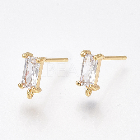 Brass Stud Earring Findings X-KK-T038-492C-1