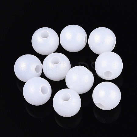 Rubberized Style Rainbow Opaque Acrylic Beads MACR-T010-6mm-08-01-1