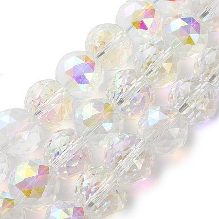 Transparent Electroplate Glass Beads Strands EGLA-N002-34H-H01-1