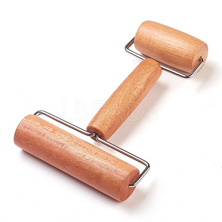 Double Head Wooden Roller TOOL-WH0047-04-1