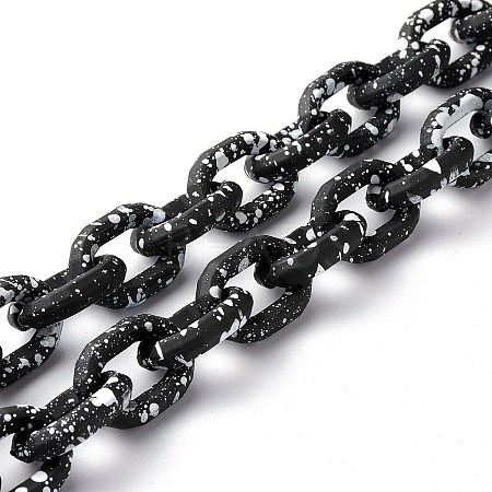 Spray Painted CCB Plastic Cable Chains AJEW-JB01046-01-1