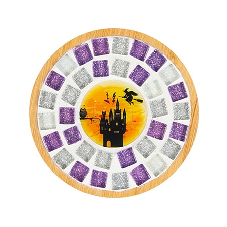 DIY Halloween Theme Mosaic Cup Mat Kits DIY-I066-03-1
