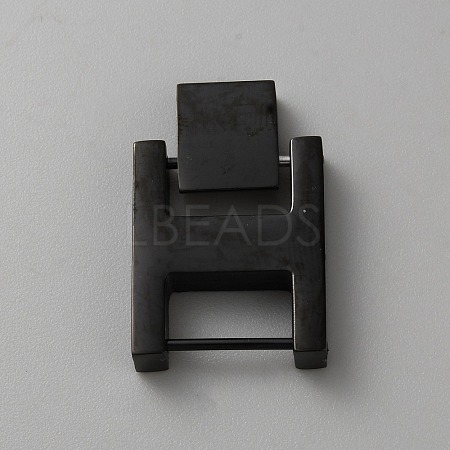 Rectangle Stainless Steel Watch Band Clasps STAS-WH0048-08C-EB-1