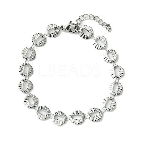 304 Stainless Steel Round Link Bracelets for Women BJEW-A007-01P-1