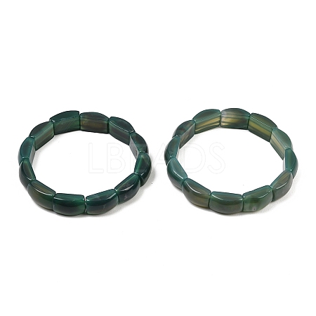 Natural Agate Bead Stretch Bracelets for Women Men BJEW-C097-02A-21-1