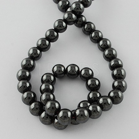 Magnetic Synthetic Hematite Beads Strands X-G-Q893-4mm-1