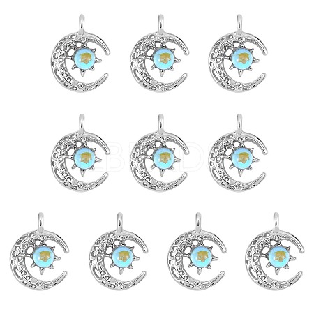 10 Pieces Alloy Moon Charm Pendant Crescent Moon Charms with sun Half Moon pendant for Jewelry Necklace Earring Making Crafts JX394A-1