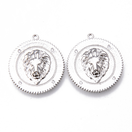 Brass Micro Pave Clear Cubic Zirconia Pendants KK-N232-159-NF-1