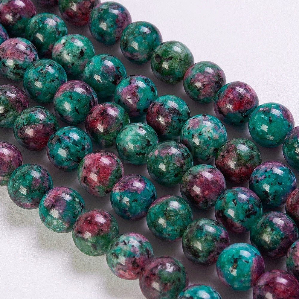 Synthetic Ruby in Zoisite Beads Strands - Lbeads.com