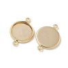 Flat Round Brass Connector Cabochon Settings KK-K414-13D-G-2