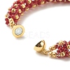 Glass Seed Beaded Bracelet with Brass Magnetic Clasp BJEW-JB07802-01-6