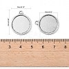 Tibetan Style Antique Silver Alloy Flat Round Pendant Cabochon Settings X-TIBEP-M022-29AS-4