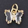 Brass Micro Pave Clear Cubic Zirconia Pendant ZIRC-P079-B01-17-1