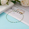 Faceted Round Natural Amazonite Beaded Anklets AJEW-AN00360-03-4