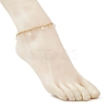 Cat Eye Round Tassel 304 Stainless Steel Twisted Chain Anklets for Women AJEW-AN00698-03-3