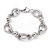 304 Stainless Steel Round Link Chain Bracelets BJEW-I293-01P-1