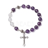 Natural Amethyst Beaded Bracelets BJEW-TA00564-01-2