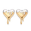 304 Stainless Steel Melting Heart Pendants X-STAS-T073-73GP-1
