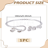1Pc Flower Alloy Cuff Bangles for Women BJEW-LP0003-43-2