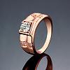 Real Rose Gold Plated Brass Cubic Zirconia Wide Band Rings For Men RJEW-BB06407-10RG-4