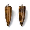 Natural Tiger Eye Pointed Pendants G-D040-01P-B05-2