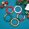 5Pcs 5 Colors Acrylic Curved Tube Stretch Bracelets Set BJEW-SW00069-2