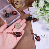4Pcs Wood & Glass Pendant Decoration HJEW-CA00033-3