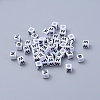 Acrylic Horizontal Hole Letter Beads PL37C9308-W-2