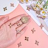 Copper plated gold+zircon square four petal flower connector DIY accessories JX598A-3