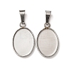304 Stainless Steel Pendant Cabochon Settings STAS-D379-03A-P-1