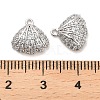 Brass Micro Pave Clear Cubic Zirconia Charms KK-C054-05P-3