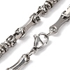 201 Stainless Steel Column Link Chain Necklace NJEW-F222-25P-2