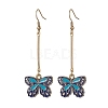 Alloy Enamel Butterfly Dangle Earrings EJEW-JE05604-03-1