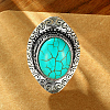 Vintage Style Oval Synthetic Turquoise Rings EF8160-3