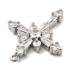 Brass Micro Pave Clear Cubic Zirconia Pendants KK-L228-03P-01-2