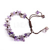 Natural Amethyst Chips Braided Bead Bracelet PW-WG69423-07-1