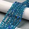 Transparent Electroplate Glass Beads Strands GLAA-F029-2mm-D01-4