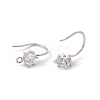 Rack Plating Brass with Clear Cubic Zirconia Earring Hooks KK-G433-21P-2