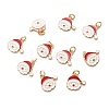 Real 18K Gold Plated Brass Enamel Charms KK-A154-10G-1