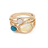 Alloy Multi-Moonstone Finger Rings for Women FS-WG1D73B-03-2