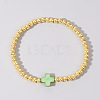 Brass Round Beads Stretch Bracelets MC4469-6-1