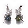 Natural Indian Agate Pendants G-L512-E05-2