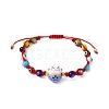 Adjustable Lanmpword Evil Eye Braided Bead Bracelet BJEW-JB11059-02-1
