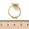Flat Round 304 Stainless Steel Paua Shell Cuff Rings for Women X-RJEW-G346-10G-01-5