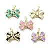 Rack Plating Brass Enamel Pendant Rhinestones Settings KK-M282-05G-1