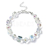 Cube & Round Glass Beaded Bracelets BJEW-TA00443-1