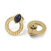 Real 18K Gold Plated 304 Stainless Steel Ring Stud Earrings EJEW-Z041-01E-1