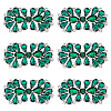 6Pcs Flower Glass Rhinestone Cabochons DIY-FG0010-18D-1