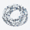 Electroplate Opaque Solid Color Glass Beads Strands EGLA-A034-P8mm-I10-2